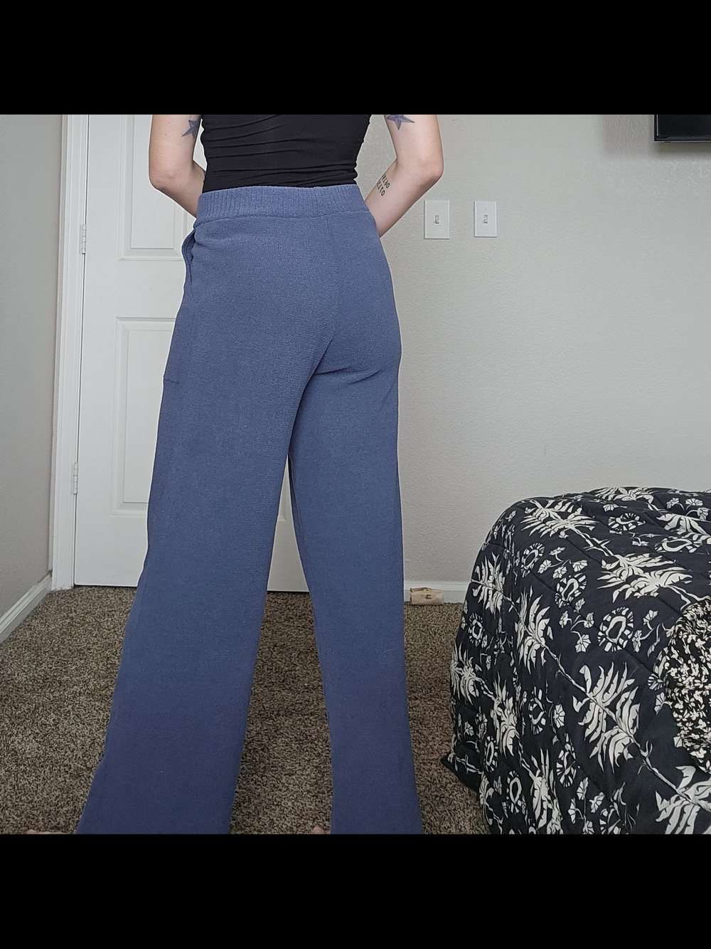 UGG Wide-Leg Knit Pants in Navy Blue - Picture 2 of 4